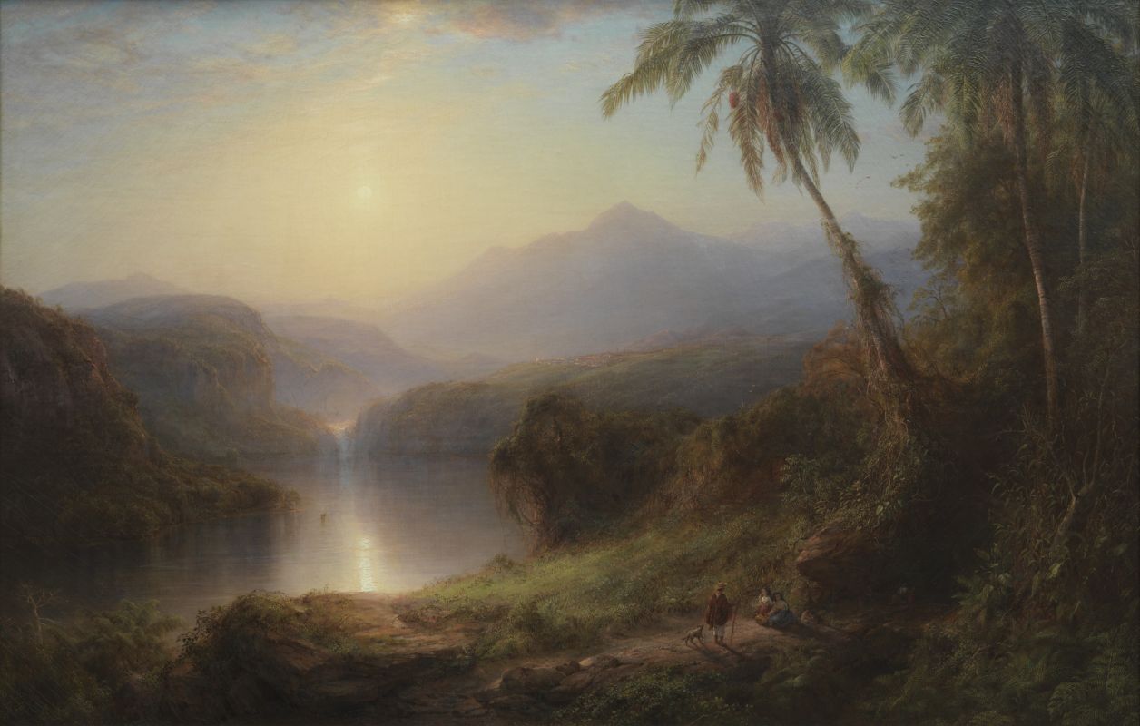  Frederic Edwin Church’s panoramic landscape captures the lush, sunlit valley of Santa Ysabel with dramatic detail and romantic grandeur.