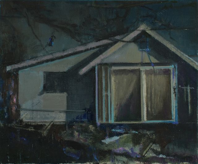 Sherif Habashi, Late Night, 2015, oil on linen, 8.5 x 10 in