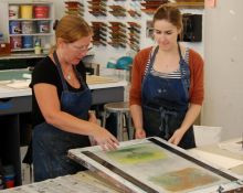 Printmaking studio class