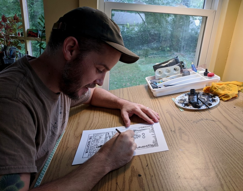 James Boyle at work in his studio.