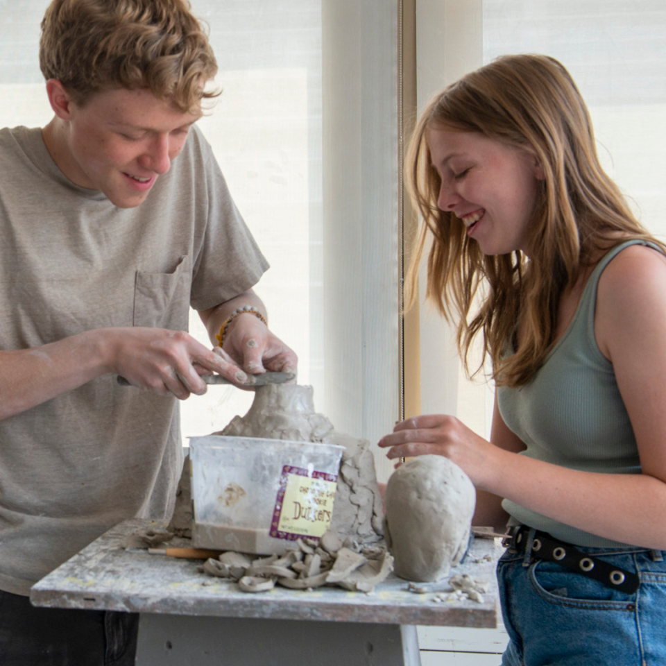 Students Sculpting