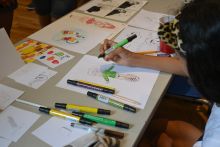 A student works on a project.