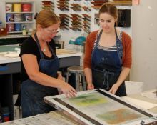 Printmaking studio class