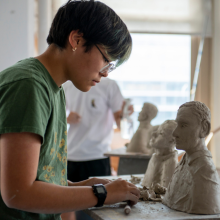 Student sculpting