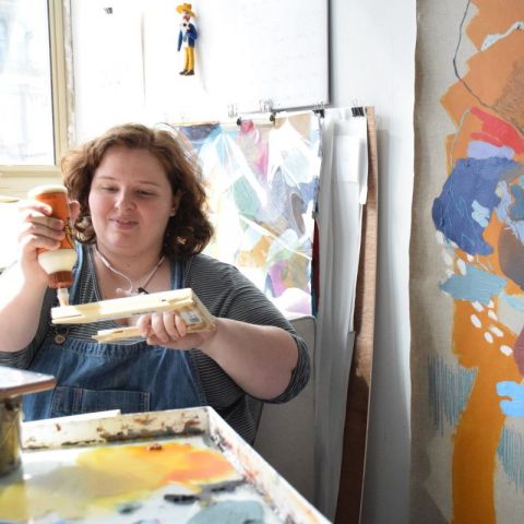 Ash-Bob (BFA '19) in the studio.