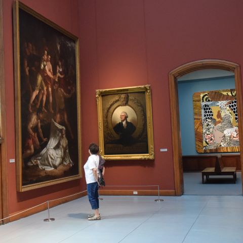 visitor in the museum