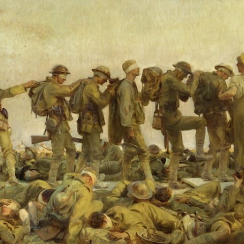 John Singer Sargent (1856–1925), Gassed, (1919). Oil on canvas, 90 ½ × 240 inches. Courtesy of IWM (Imperial War Museums), London. | Image: ©IWM Imperial War Museums