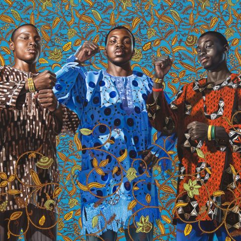 Kehinde Wiley's painting Three Wise Men Greeting Entry into Lagos