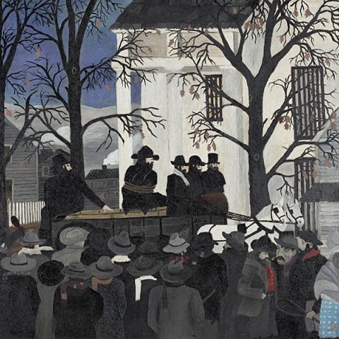painting by Horace Pippin, "John Brown Going To His Hanging"