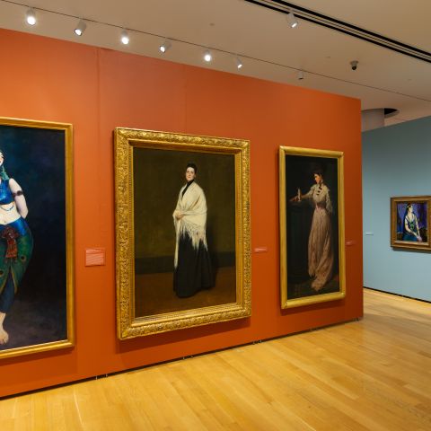 Gallery view of portrait paintings