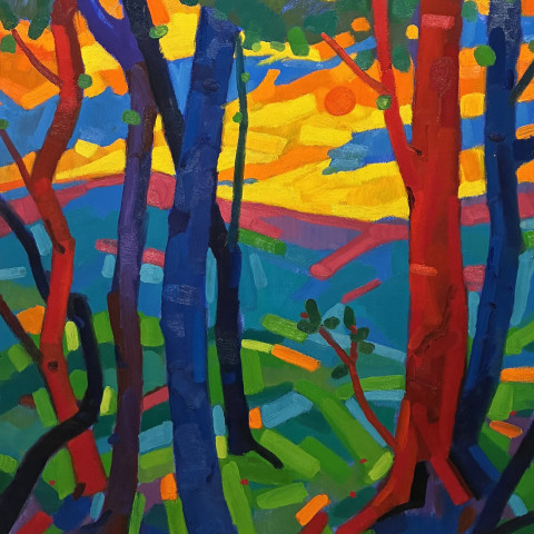Al Gury, "Valley View", Oil, 60in x 40in, 2021