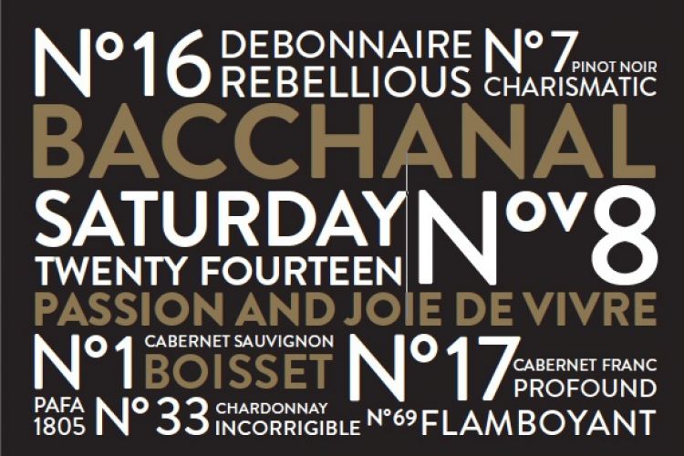 Bacchanal Wine Gala and Auction 2014 Invitation