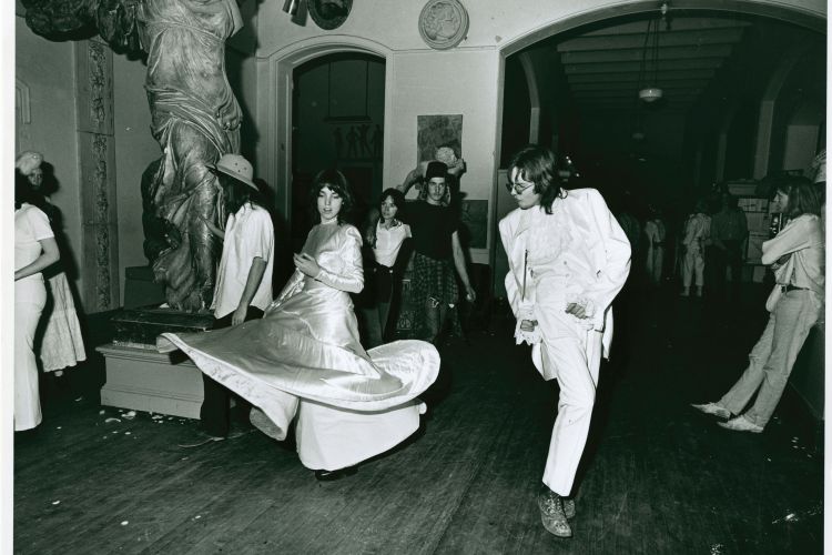 PAFA students dancing in the cast hall in the 1970's.