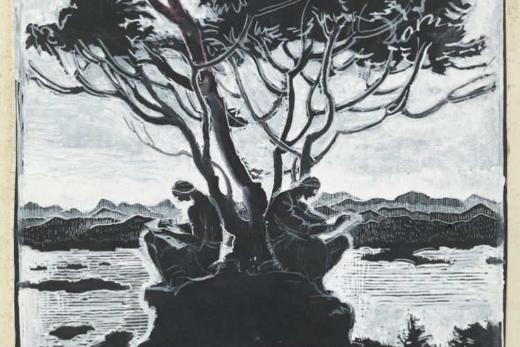 Reading under a tree