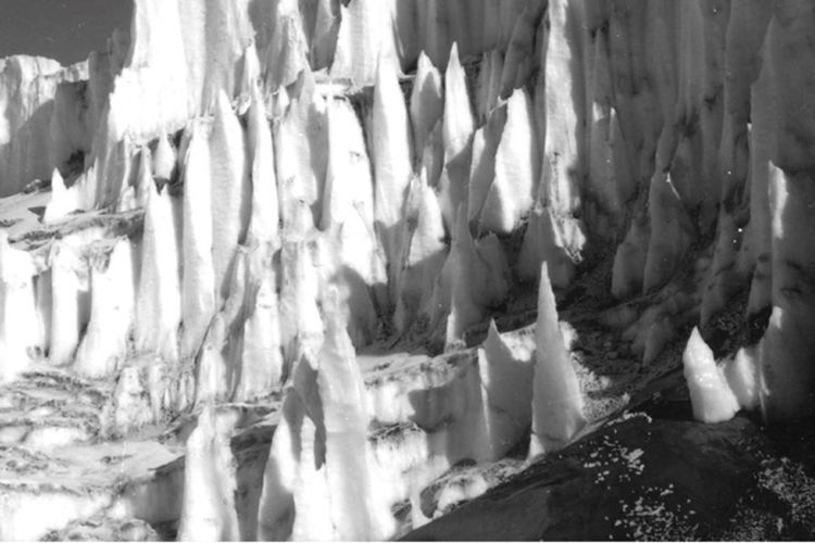 Art of Antarctica in the Time of Climate Change Joyce Campbell, Lower Wright Glacier, from Last Light. 2006. Silver Gelatin Negative. Courtesy of the artist