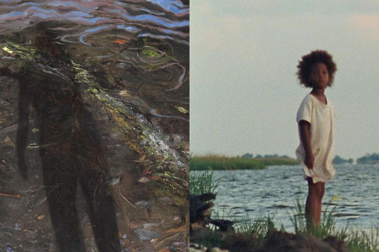 Still from Beasts of the Southern Wild with Emily Brown, (b. 1943) At the River's Edge, 1998 Oil on canvas 24 x 18 in. (60.96 x 45.72 cm.)
