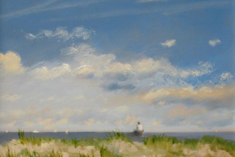 Joseph Sweeney, Harbor of Refuge Dunes, oil on museum board, 16 x 19 in.