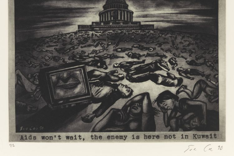 Aids won't wait, the enemy is here not in Kuwait by Sue Coe