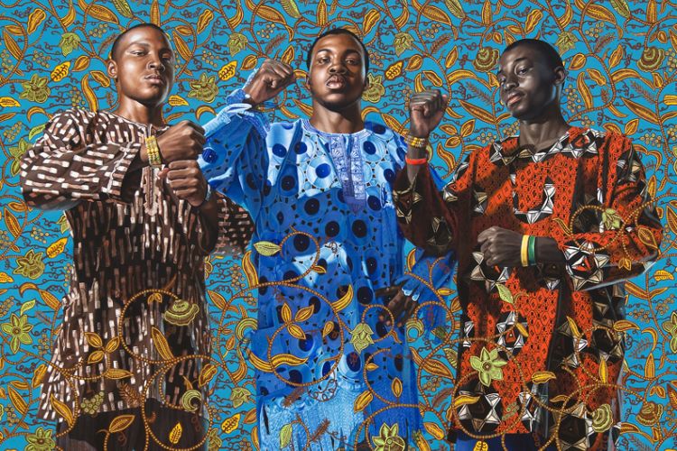 Kehinde Wiley's painting Three Wise Men Greeting Entry into Lagos