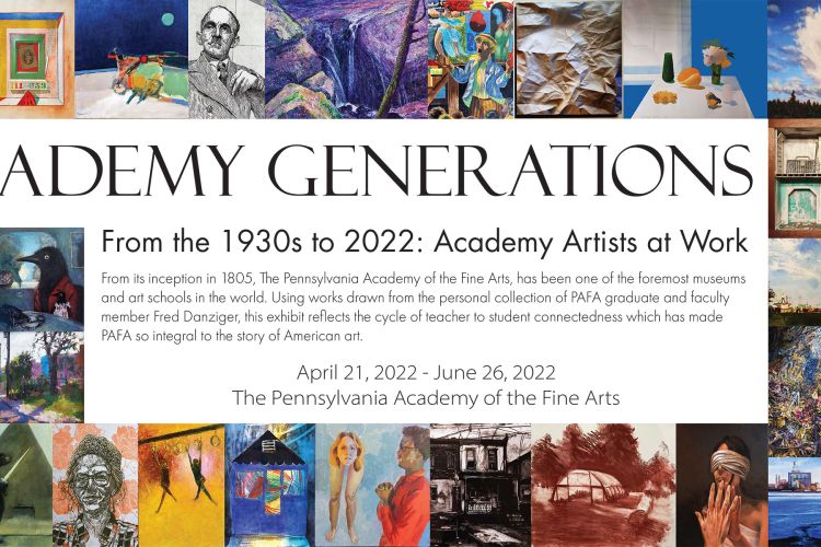 Collage of images from artists in the exhibition