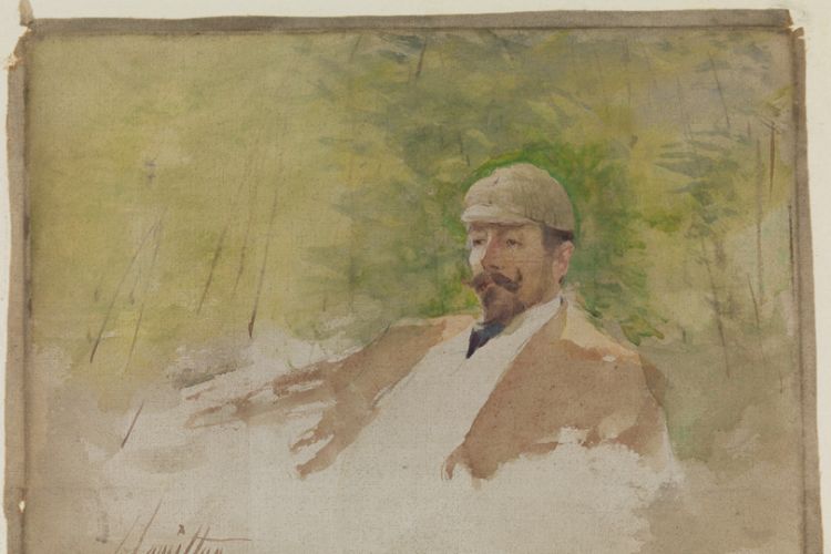 Watercolor of George Hitchcock by John McLure Hamilton