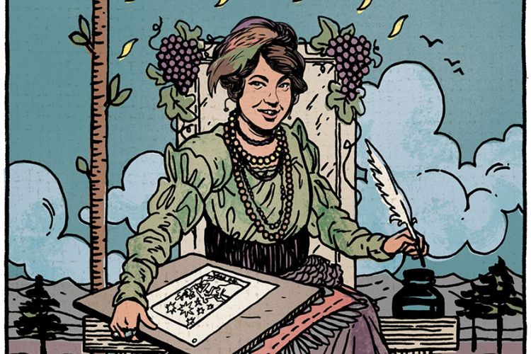 Illustration by James Boyle of Pamela Colman Smith