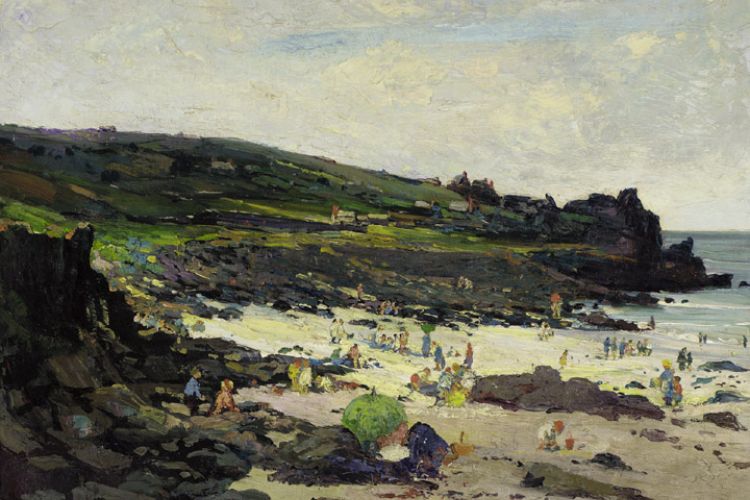 Image: Marianna Sloan (1875 – 1954), A Rocky Beach, ca. 1914, Oil on canvas, framed: 37 1/4 x 44 1/4 x 2 in. (94.615 x 112.395 x 5.08 cm.) 