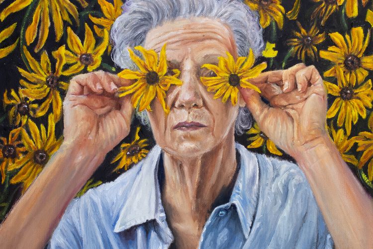 Black Eyed Susan, Rana Roosevelt. 2024. Acrylic, 18"x24". Courtesy of the artist